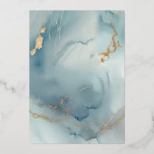 常エレガントに永遠に埃っぽいブルービーチ結婚式 箔招待状 (裏面)