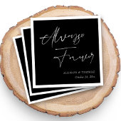 常エレガントに永遠に白黒結婚の スタンダードカクテルナプキン