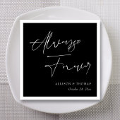 常エレガントに永遠に白黒結婚の スタンダードカクテルナプキン