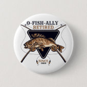 常パーソナライズされたおもしろいに退退職した職 缶バッジ (正面)