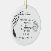 常パーソナライズされたに私の心の写真記念 セラミックオーナメント (右)