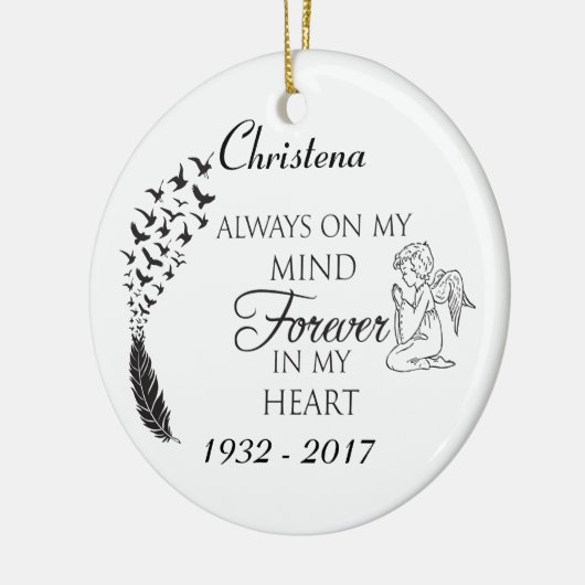 常パーソナライズされたに私の心の写真記念 セラミックオーナメント (左)