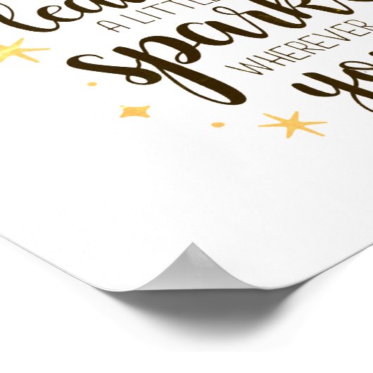 常パーソナライズされたに離れ少し輝く引用文 ポスター (角)