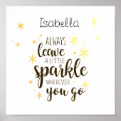 常パーソナライズされたに離れ少し輝く引用文 ポスター (正面)