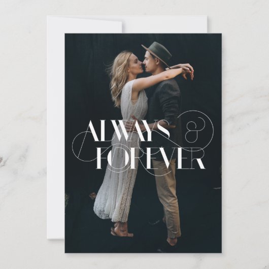 常モダンに永遠に写真結婚式招待状 招待状 (正面)