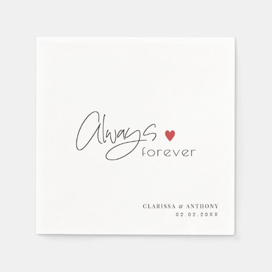 常モダンに永遠のナプキ結婚ンス スタンダードカクテルナプキン (正面)