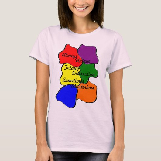 常ユニークに自閉症の女性のTシャツ Tシャツ (正面)