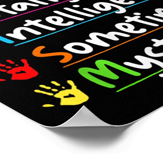 常ユニークに自閉症の意識を完全に知性がある保つ ポスター (角)