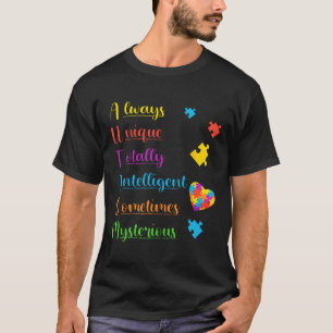 常ユニークに自閉症の意識を完全に知性がある保つ Tシャツ