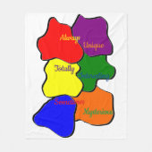 常ユニーク自閉症フリースブランケット フリースブランケット (正面)