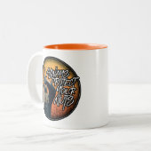 常保護に自分のナッツ – おもしろい忍者 ツートーンマグカップ (正面左)