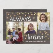 常信じにクリスマスパーソナライズされたフォトカード シーズンカード (正面/裏面)