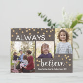 常信じにクリスマスパーソナライズされたフォトカード シーズンカード (スタンド正面)