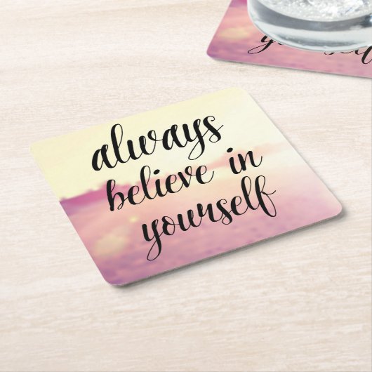 常信じに自分に2 スクエアペーパーコースター (アングル)