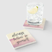 常信じに自分に2 ストーンコースター (横)