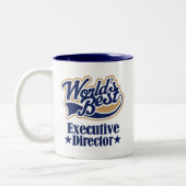 常務取締役ギフトのための(世界のベスト) ツートーンマグカップ (左)