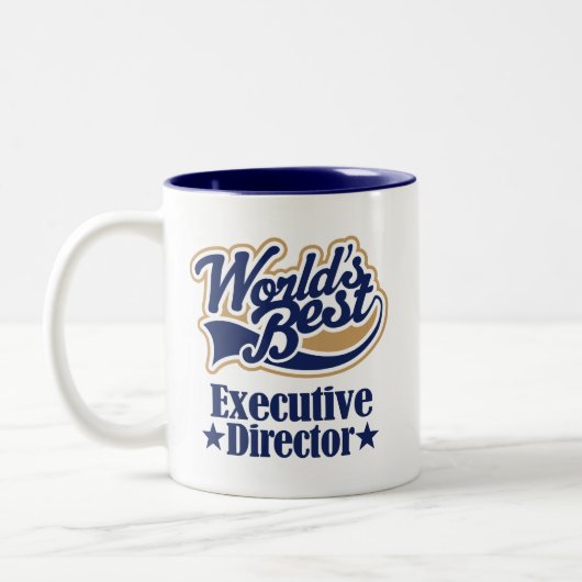 常務取締役ギフトのための(世界のベスト) ツートーンマグカップ (左)