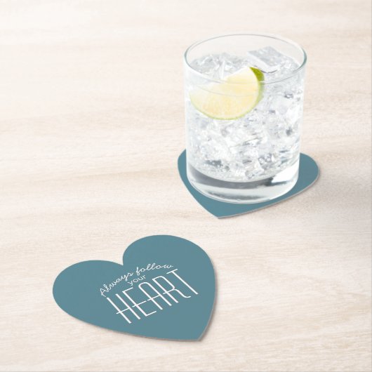 常後を追にハート引用文タイポグラフィ ペーパーコースター (インサイチュ)