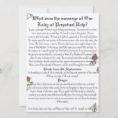 常扶助の聖母の祈りカード 招待状 (裏面)