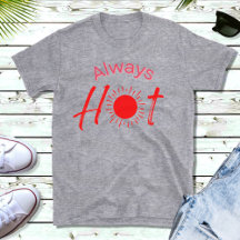 常時おもしろいホットレッド文字メンズTシャツ