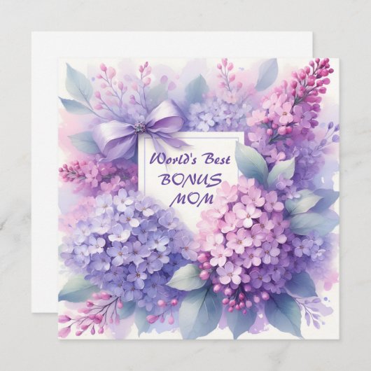 常最高のにボーナス母薄紫ピンク植物花 シーズンカード (正面/裏面)