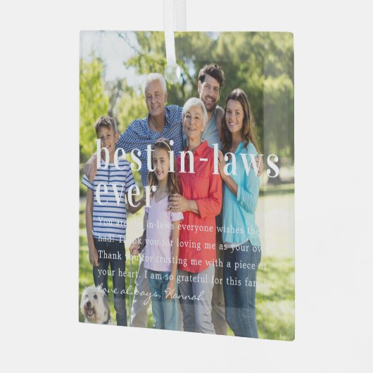 常最高のに法律に基づく |引用文と写真ギフト ガラスオーナメント (正面左)