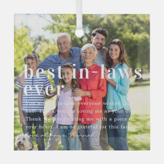 常最高のに法律に基づく |引用文と写真ギフト ガラスオーナメント (正面)