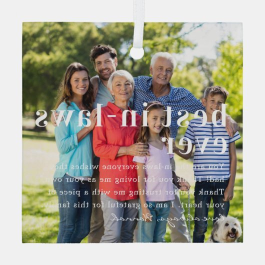 常最高のに法律に基づく |引用文と写真ギフト ガラスオーナメント (裏面)