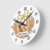 常祈にキリスト教時計を渡る ラウンド壁時計 (傾斜)