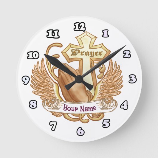 常祈にキリスト教時計を渡る ラウンド壁時計 (正面)