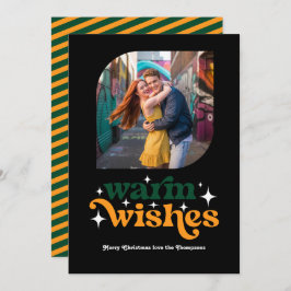 常緑で明るいモダン・レトロクリスマスの写真 シーズンカード