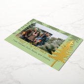 常緑とゴールドのホリデー写真カード 箔シーズンカード (回転した状態)