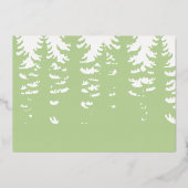 常緑とゴールドのホリデー写真カード 箔シーズンカード (裏面)