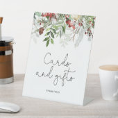 常緑のウェディングシャワーカードとギフト 台座サイン (インサイチュ)