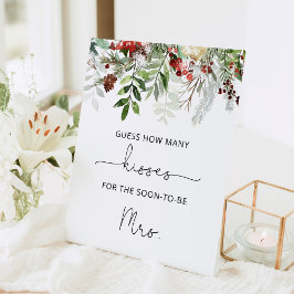 常緑のウェディング　キスの数を当ててみて 台座サイン