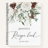 常緑のエレガントなブライズシャワーレシピブック ノートブック (正面)