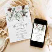 常緑のエレガントな冬のウェディング 招待状