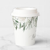 常緑のエレガントな松ぼっくり ブライダルシャワー 紙コップ (右)