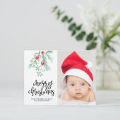 常緑のクリスマスの休日の写真の郵便はがき シーズンポストカード (スタンド正面)