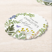 常緑のサマーガーデン ブライダルシャワー ペーパーコースター (アングル)