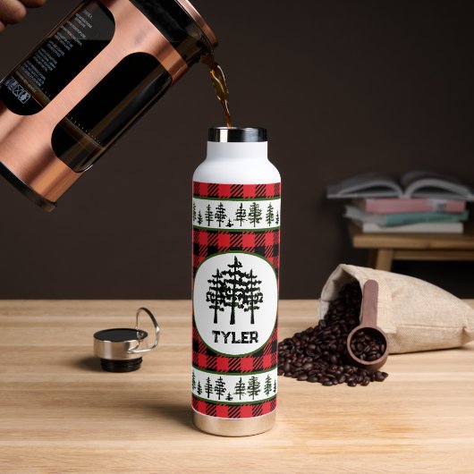 常緑のバッファロー縁どプ ウォーターボトル (コーヒー)