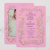 常緑の優雅なウェディング 招待状 (正面/裏面)