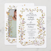 常緑の優雅なウェディング 招待状 (正面/裏面)