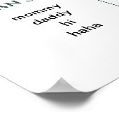 常緑の冬の最初の1歳の節目 ポスター (角)