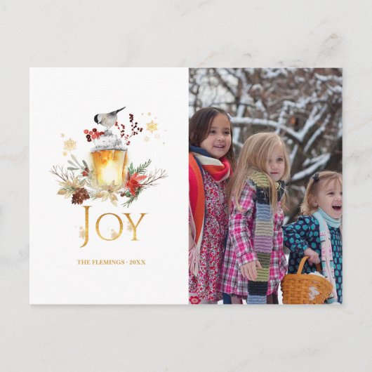 常緑の冬の木立のクリスマス写真 シーズンポストカード (正面)