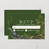 常緑の岩石林 |素朴結婚自然 出欠カード (正面/裏面)