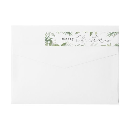 常緑の庭の差出人住所ラベル ラップアラウンドラベル (裏面)