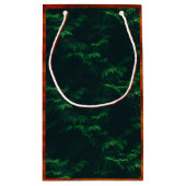 常緑の木目の素朴な緑色の茶色 スモールペーパーバッグ (裏面)