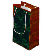 常緑の木目の素朴な緑色の茶色 スモールペーパーバッグ (裏面アングル)