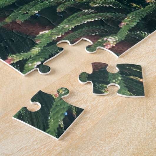 常緑の松の木の針葉樹 ジグソーパズル (側面)